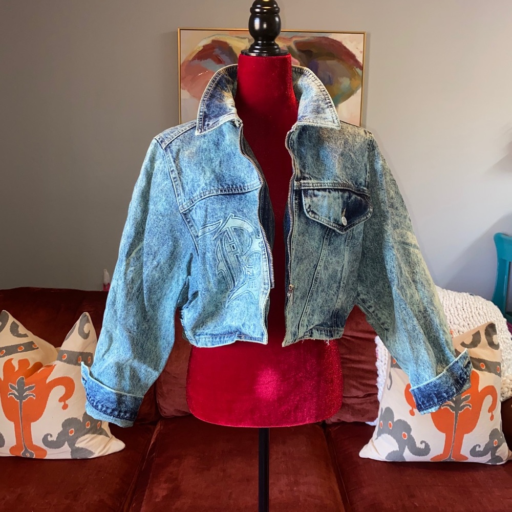 Vintage Acid Wash Code Bleu Denim Jacket